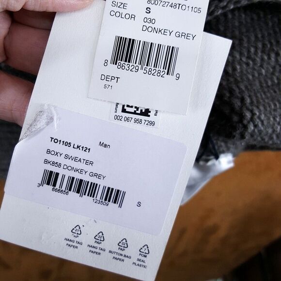 LEMAIRE Sweater Mens Small Gray Pullover Boxy Chunky Knit Wool Alpaca $895 - Picture 6 of 9